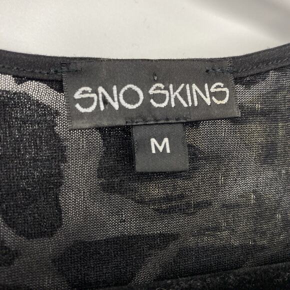 Sno Skins Shredded Burnout Top Medium Multi Black V-neck Long Sleeve SnoSkins - Picture 8 of 8